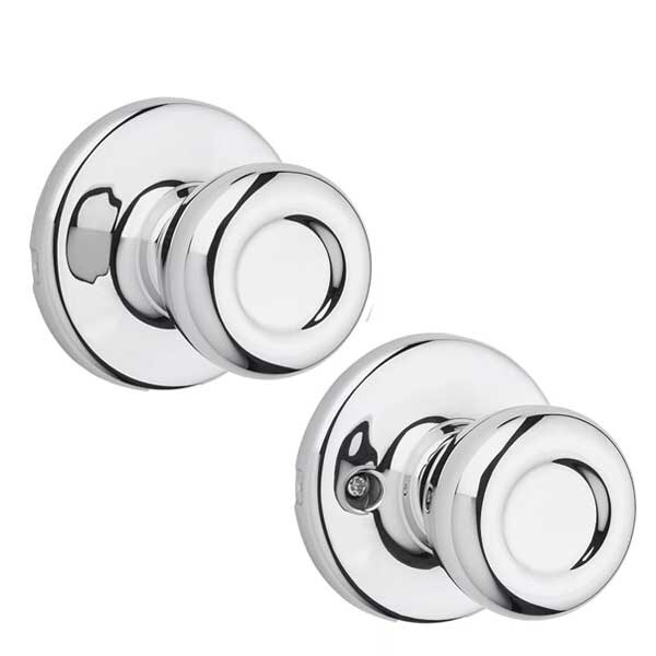 Kwikset: Tylo Passage Door Knob with Round Rose / Polished Chrom